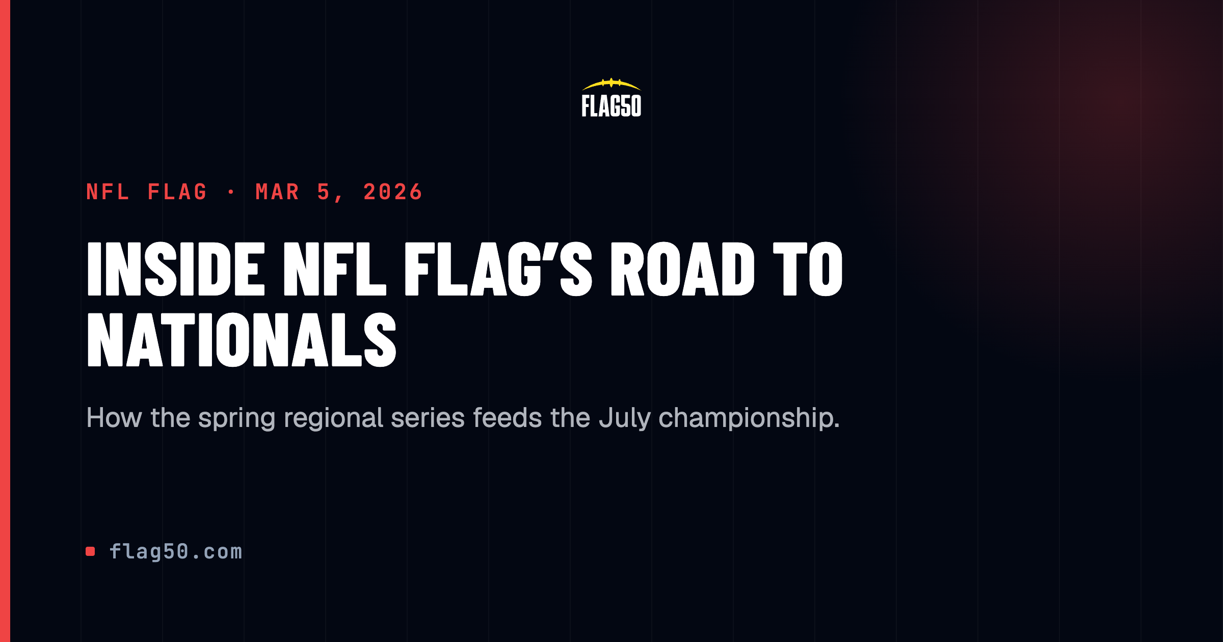 NFL FLAG spring regionals and road to nationals 2026