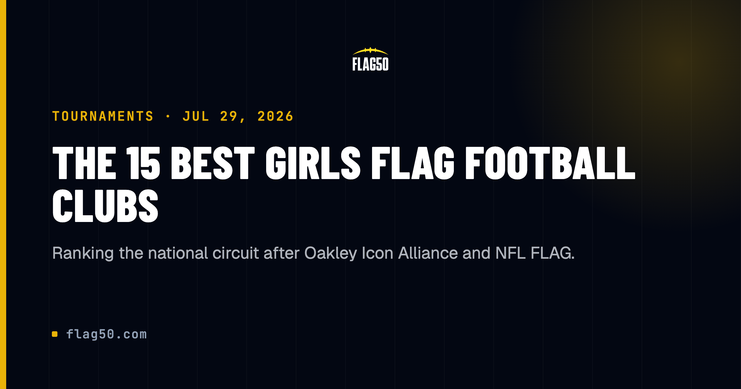 The top 15 girls flag football clubs in America, 2026 rankings