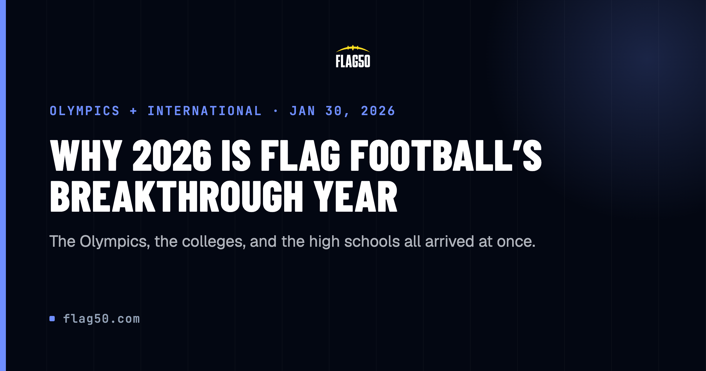 Why 2026 is flag football's breakthrough year