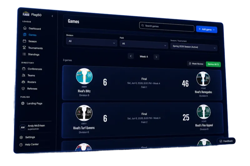 Flag50 live scoring view that voice scoring updates in real time