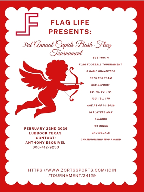 3rd Annual Cupids Bash Flag Football Tournament poster