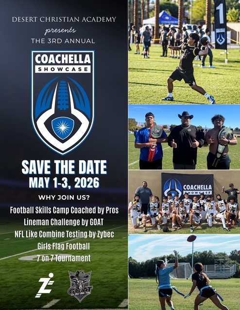 3rd Annual Coachella Showcase - 7v7 Tournament and Girls Flag Football Tournament poster