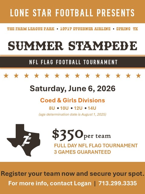 Summer Stampede 2026 Flag Football Tournament poster