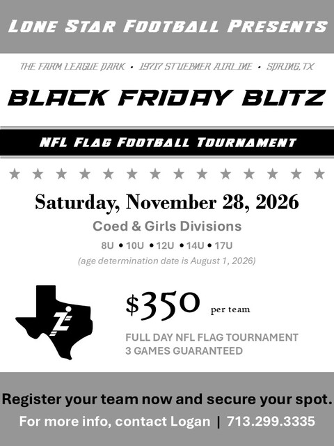 Black Friday Blitz 2026 Flag Football Tournament poster