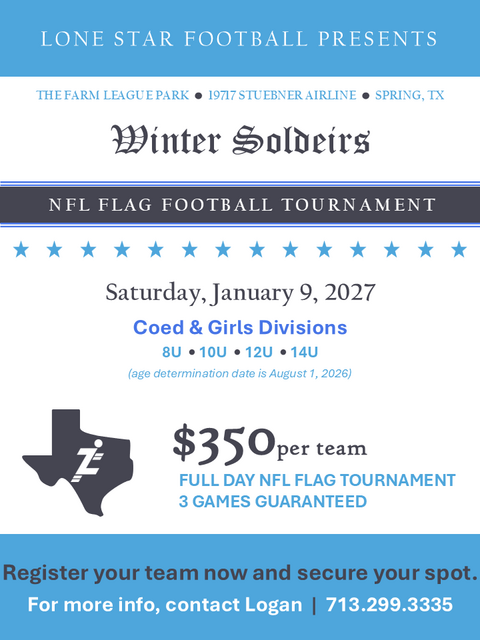 Winter Soldiers 2027 Flag Football Tournament poster