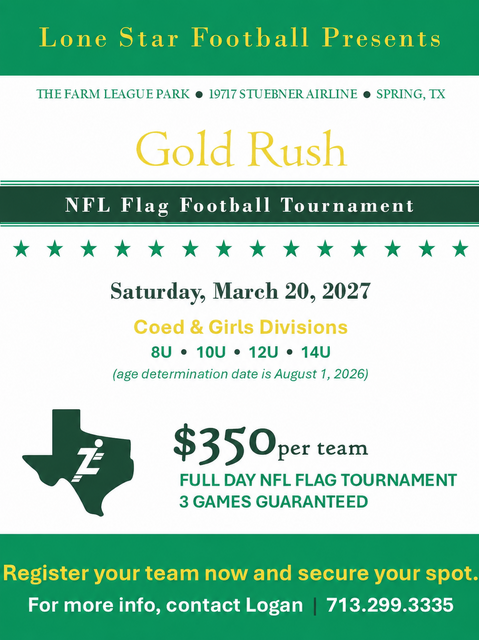 Gold Rush 2027 Flag Football Tournament poster