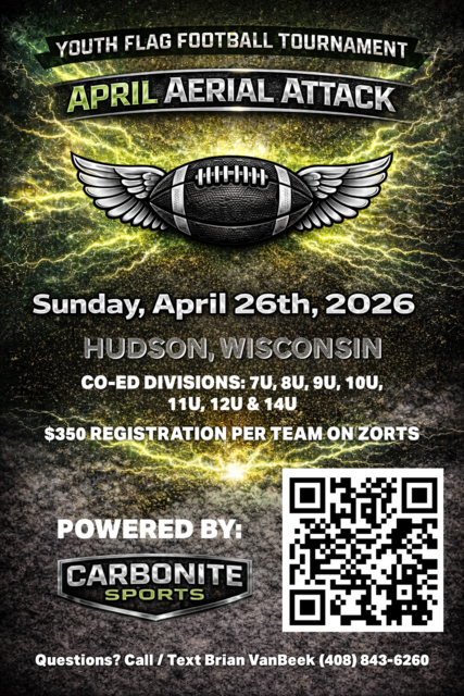 April Aerial Attack Youth Flag Football Tournament poster