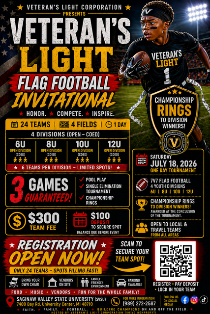 Veteran's Light Flag Football Invitational poster