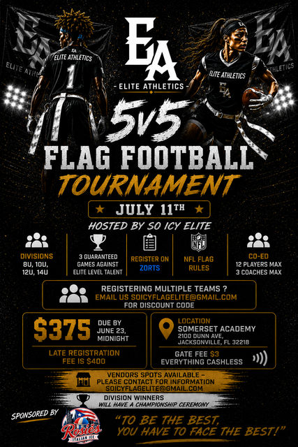 2026 Summer Smoke 5V5 Flag Football Tournament Hosted by So Icy Elite poster