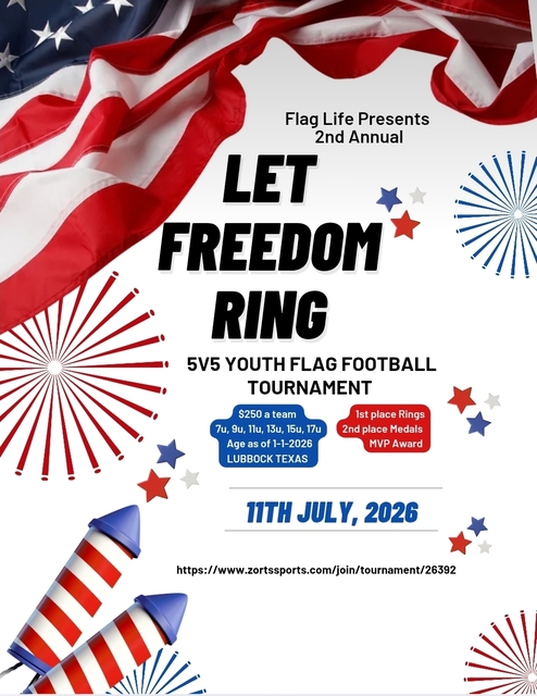 Presents 2nd Annual Let Freedom Ring Youth Flag Football Tournament poster